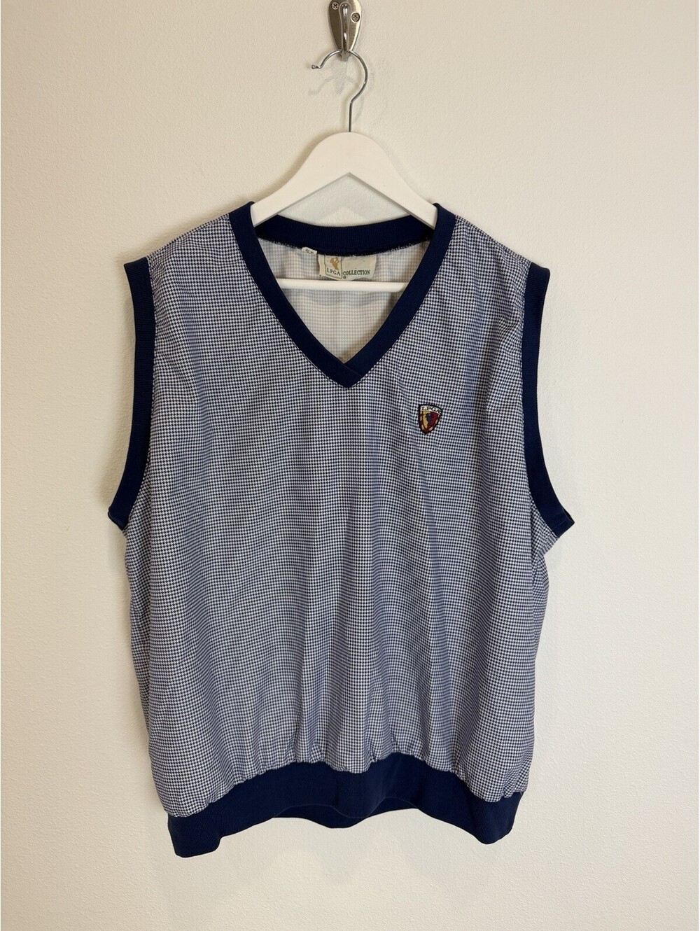 Vintage Golf Vest Womens Khaki Black V Neck Pullover Size 18/20 LPGA Collection